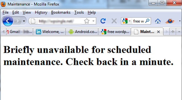 Image result for Maintenance Mode Error wp